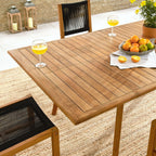 EEI-6927 Vienna 7-Piece Outdoor Patio Teak and Rope Dining Set with Armless Chairs by Modway