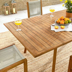 EEI-6927 Vienna 7-Piece Outdoor Patio Teak and Rope Dining Set with Armless Chairs by Modway