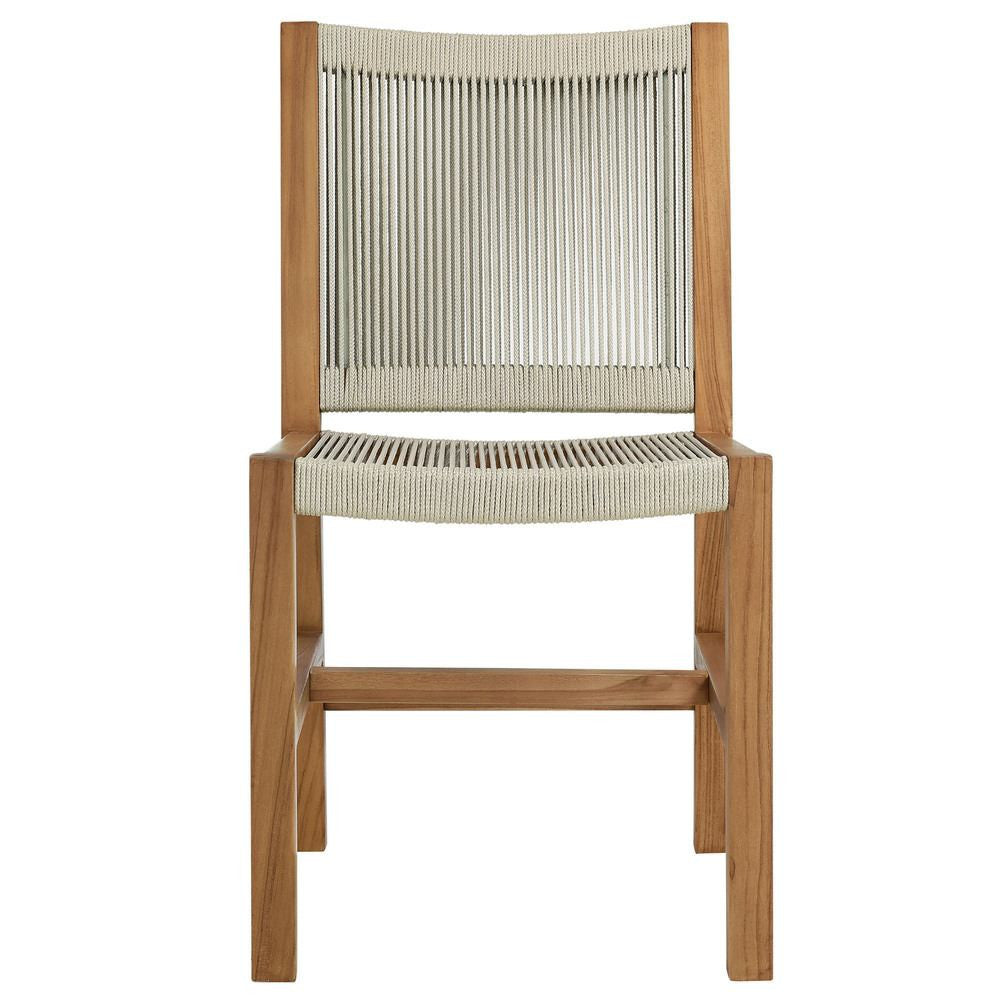 EEI-6927 Vienna 7-Piece Outdoor Patio Teak and Rope Dining Set with Armless Chairs by Modway