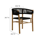 EEI-6930 Vienna 7-Piece Outdoor Patio Teak and Rope Dining Set with Curved-Back Armchairs by Modway