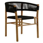 EEI-6811 Vienna Outdoor Patio Teak and Rope Curved-Back Dining Armchairs Set of 2 by Modway
