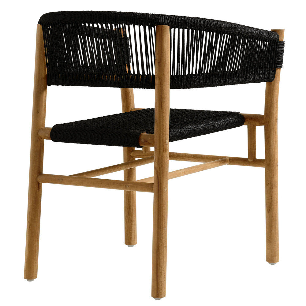 EEI-6811 Vienna Outdoor Patio Teak and Rope Curved-Back Dining Armchairs Set of 2 by Modway