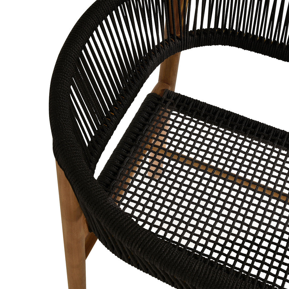 EEI-6811 Vienna Outdoor Patio Teak and Rope Curved-Back Dining Armchairs Set of 2 by Modway