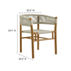 EEI-6811 Vienna Outdoor Patio Teak and Rope Curved-Back Dining Armchairs Set of 2 by Modway