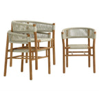 EEI-6811 Vienna Outdoor Patio Teak and Rope Curved-Back Dining Armchairs Set of 2 by Modway