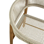 EEI-6811 Vienna Outdoor Patio Teak and Rope Curved-Back Dining Armchairs Set of 2 by Modway