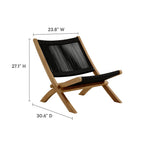 EEI-6808 Vienna Outdoor Patio Teak and Rope Folding Accent Lounge Chair by Modway