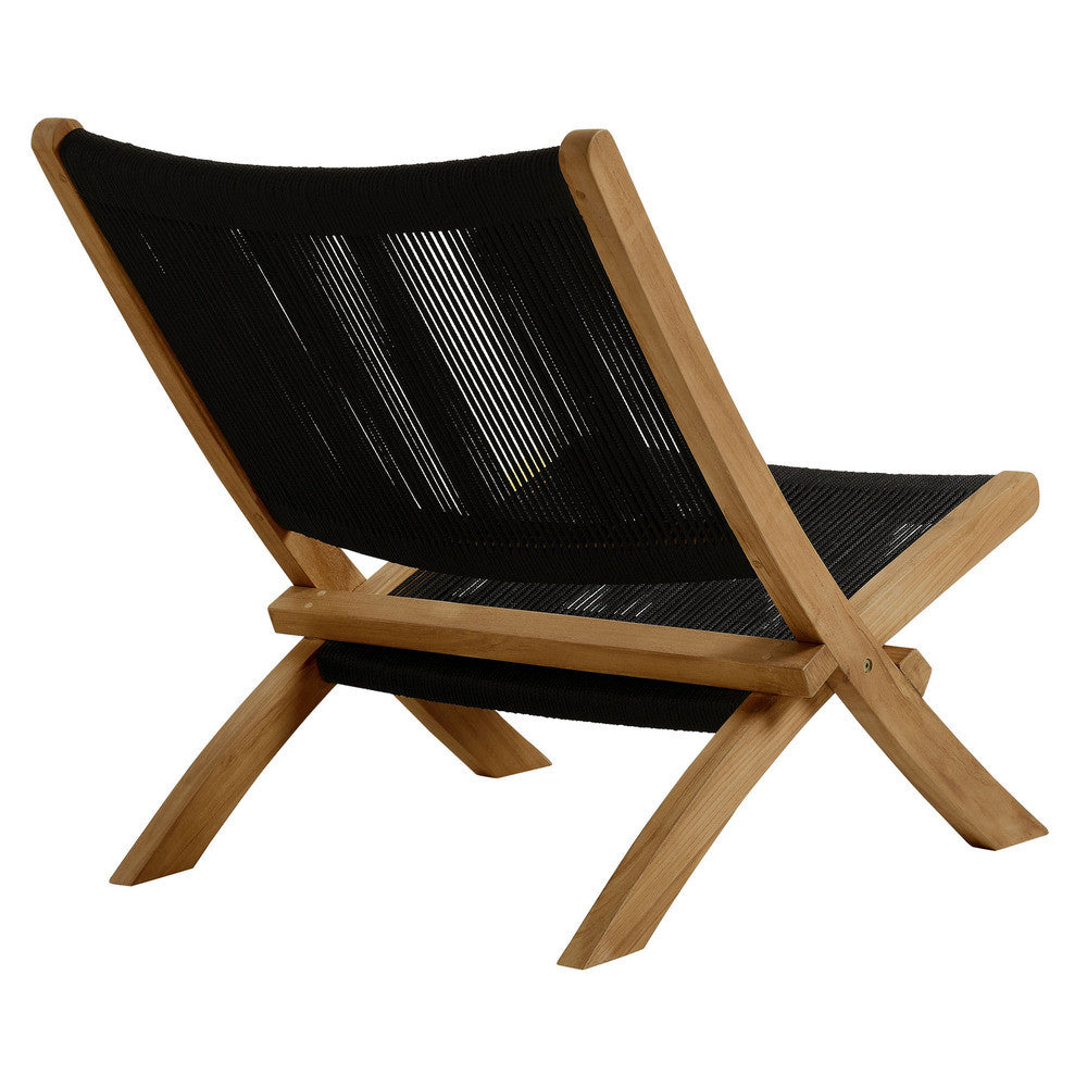 EEI-6808 Vienna Outdoor Patio Teak and Rope Folding Accent Lounge Chair by Modway
