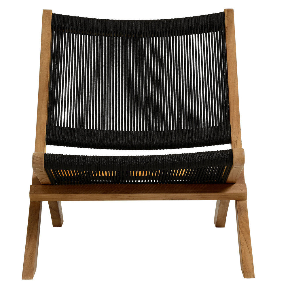 EEI-6808 Vienna Outdoor Patio Teak and Rope Folding Accent Lounge Chair by Modway