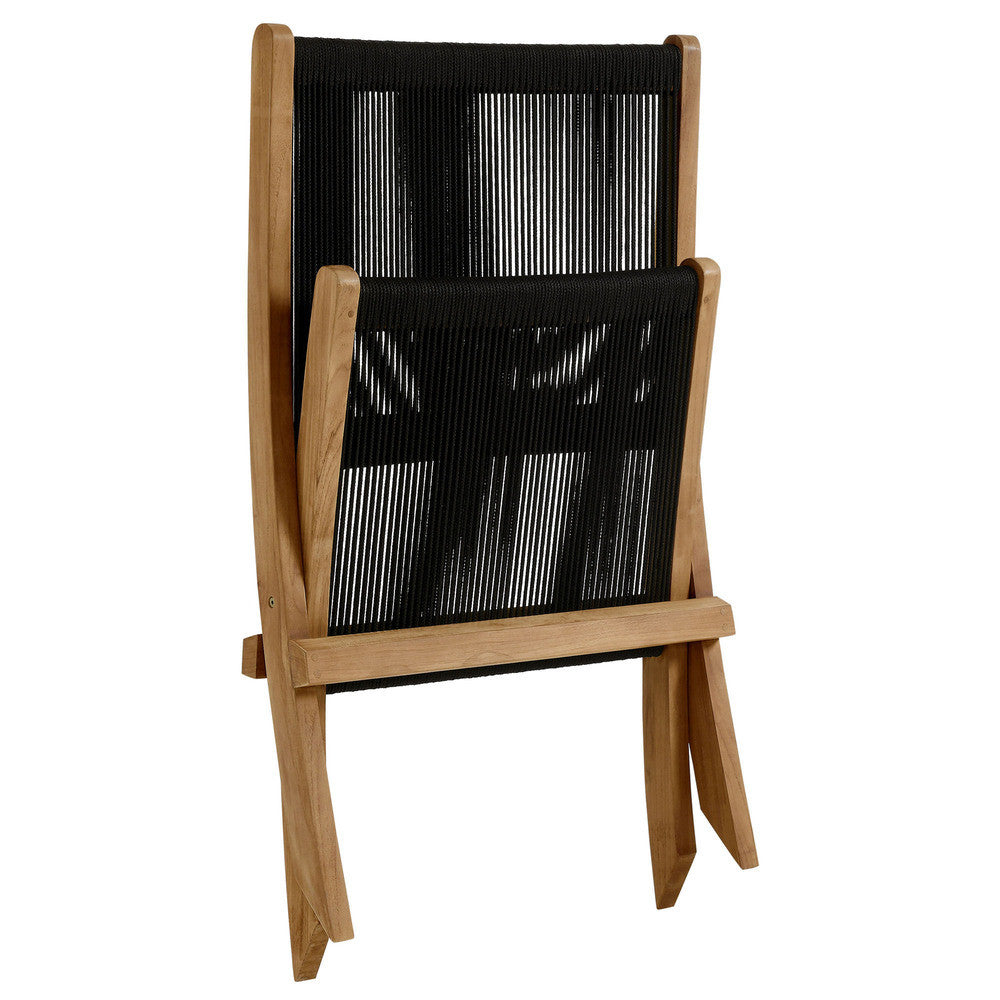 EEI-6808 Vienna Outdoor Patio Teak and Rope Folding Accent Lounge Chair by Modway