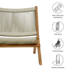EEI-6808 Vienna Outdoor Patio Teak and Rope Folding Accent Lounge Chair by Modway