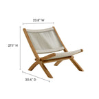 EEI-6808 Vienna Outdoor Patio Teak and Rope Folding Accent Lounge Chair by Modway