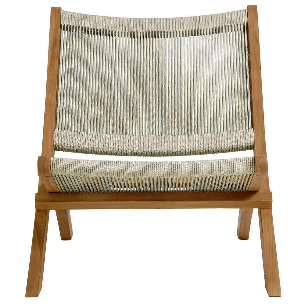 EEI-6808 Vienna Outdoor Patio Teak and Rope Folding Accent Lounge Chair by Modway