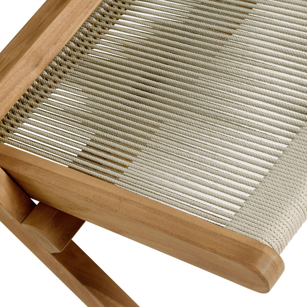 EEI-6808 Vienna Outdoor Patio Teak and Rope Folding Accent Lounge Chair by Modway