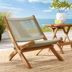 EEI-6808 Vienna Outdoor Patio Teak and Rope Folding Accent Lounge Chair by Modway