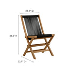 EEI-6807 Vienna Outdoor Patio Teak and Rope Folding Chairs Set of 4 by Modway