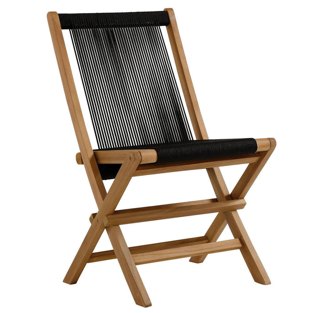 EEI-6807 Vienna Outdoor Patio Teak and Rope Folding Chairs Set of 4 by Modway