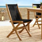EEI-6807 Vienna Outdoor Patio Teak and Rope Folding Chairs Set of 4 by Modway