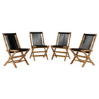 EEI-6807 Vienna Outdoor Patio Teak and Rope Folding Chairs Set of 4 by Modway