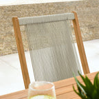 EEI-6807 Vienna Outdoor Patio Teak and Rope Folding Chairs Set of 4 by Modway