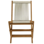 EEI-6807 Vienna Outdoor Patio Teak and Rope Folding Chairs Set of 4 by Modway