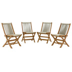 EEI-6807 Vienna Outdoor Patio Teak and Rope Folding Chairs Set of 4 by Modway