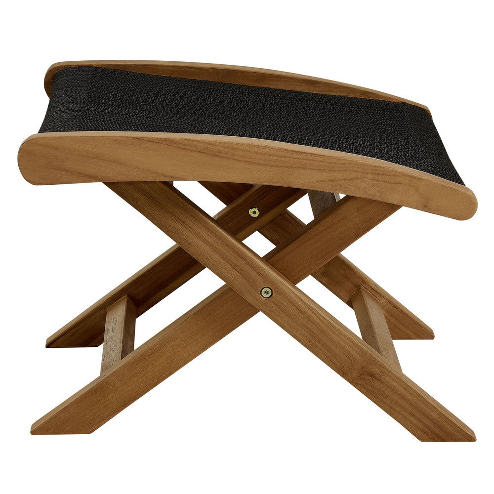 EEI-6809 Vienna Outdoor Patio Teak and Rope Folding Ottoman by Modway