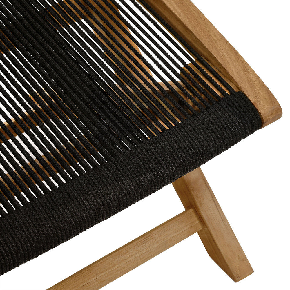 EEI-6809 Vienna Outdoor Patio Teak and Rope Folding Ottoman by Modway