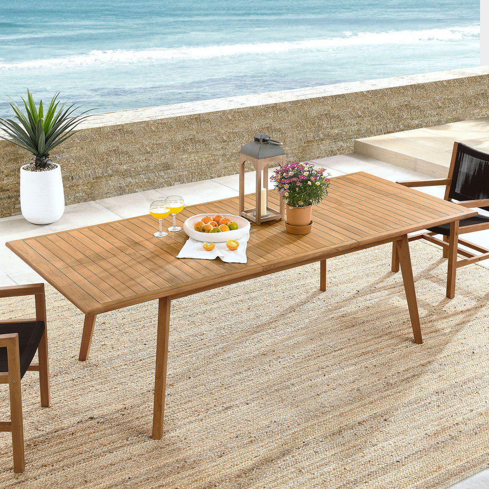 EEI-6813-NAT Vienna Outdoor Patio Teak Wood Extendable Dining Table by Modway