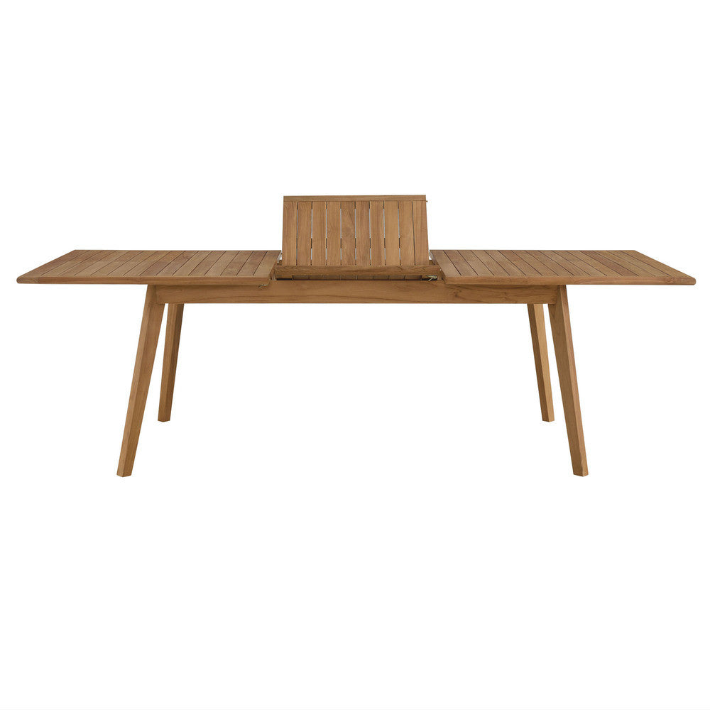 EEI-6813-NAT Vienna Outdoor Patio Teak Wood Extendable Dining Table by Modway