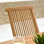 EEI-6812-NAT Vienna Outdoor Patio Teak Wood Folding Dining Chairs Set of 4 by Modway