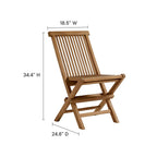 EEI-6812-NAT Vienna Outdoor Patio Teak Wood Folding Dining Chairs Set of 4 by Modway