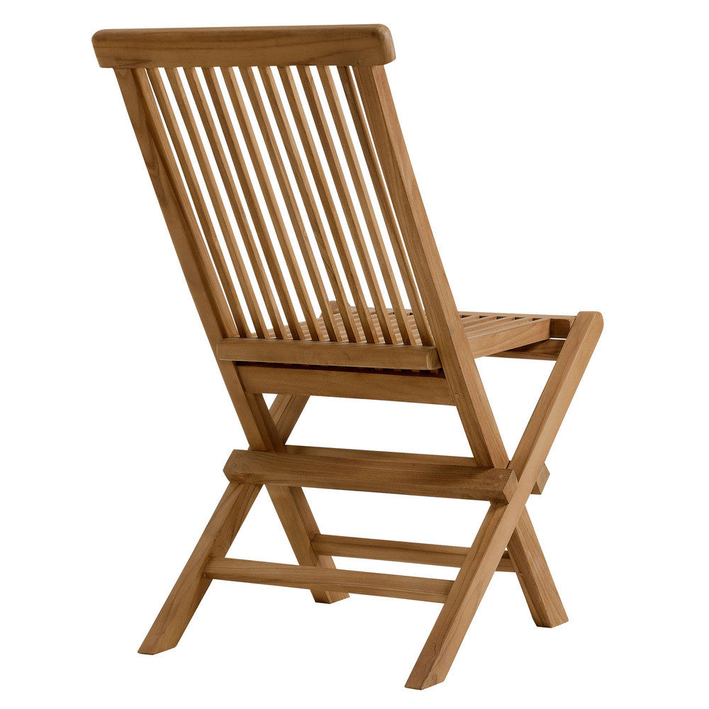 EEI-6812-NAT Vienna Outdoor Patio Teak Wood Folding Dining Chairs Set of 4 by Modway