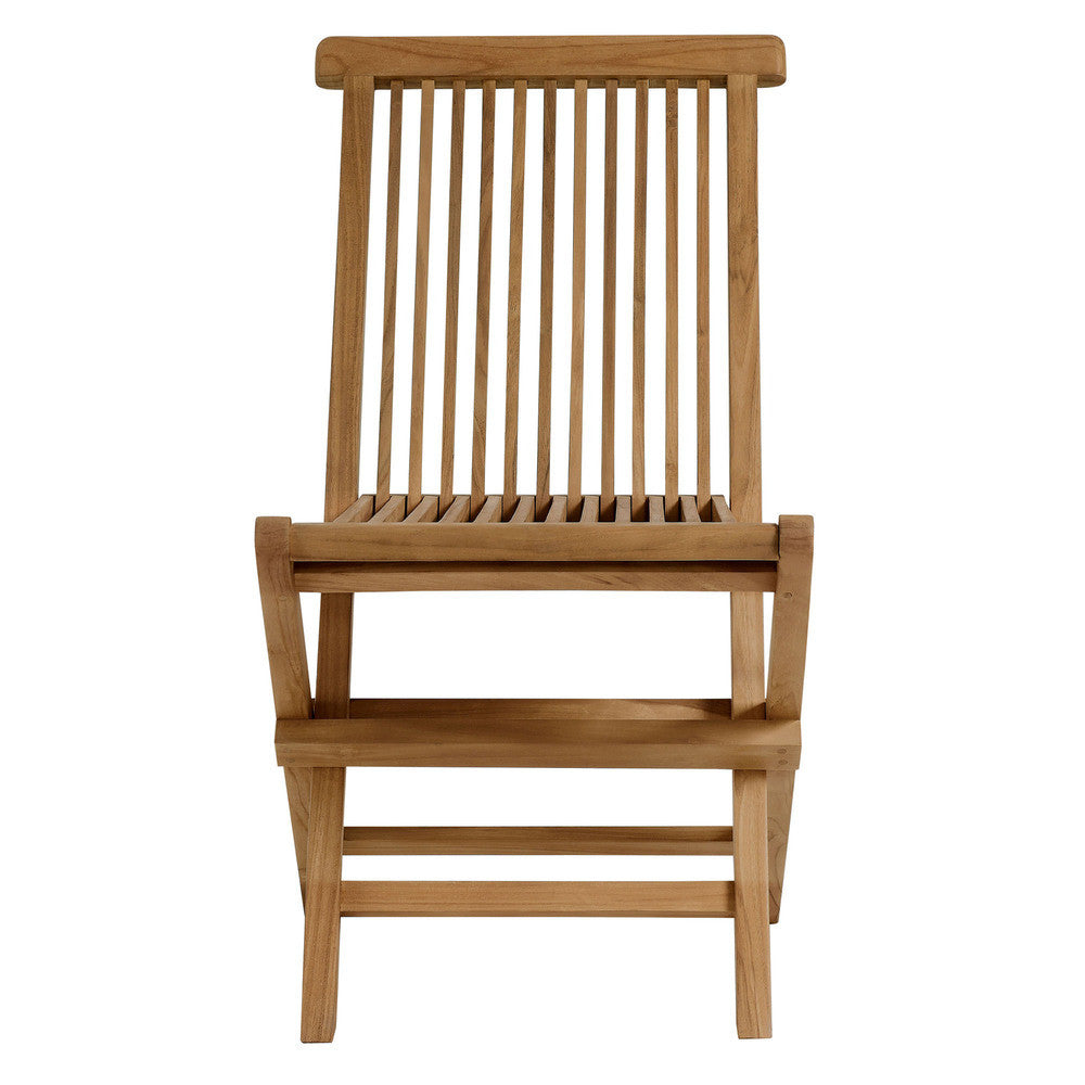 EEI-6812-NAT Vienna Outdoor Patio Teak Wood Folding Dining Chairs Set of 4 by Modway