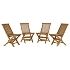 EEI-6812-NAT Vienna Outdoor Patio Teak Wood Folding Dining Chairs Set of 4 by Modway