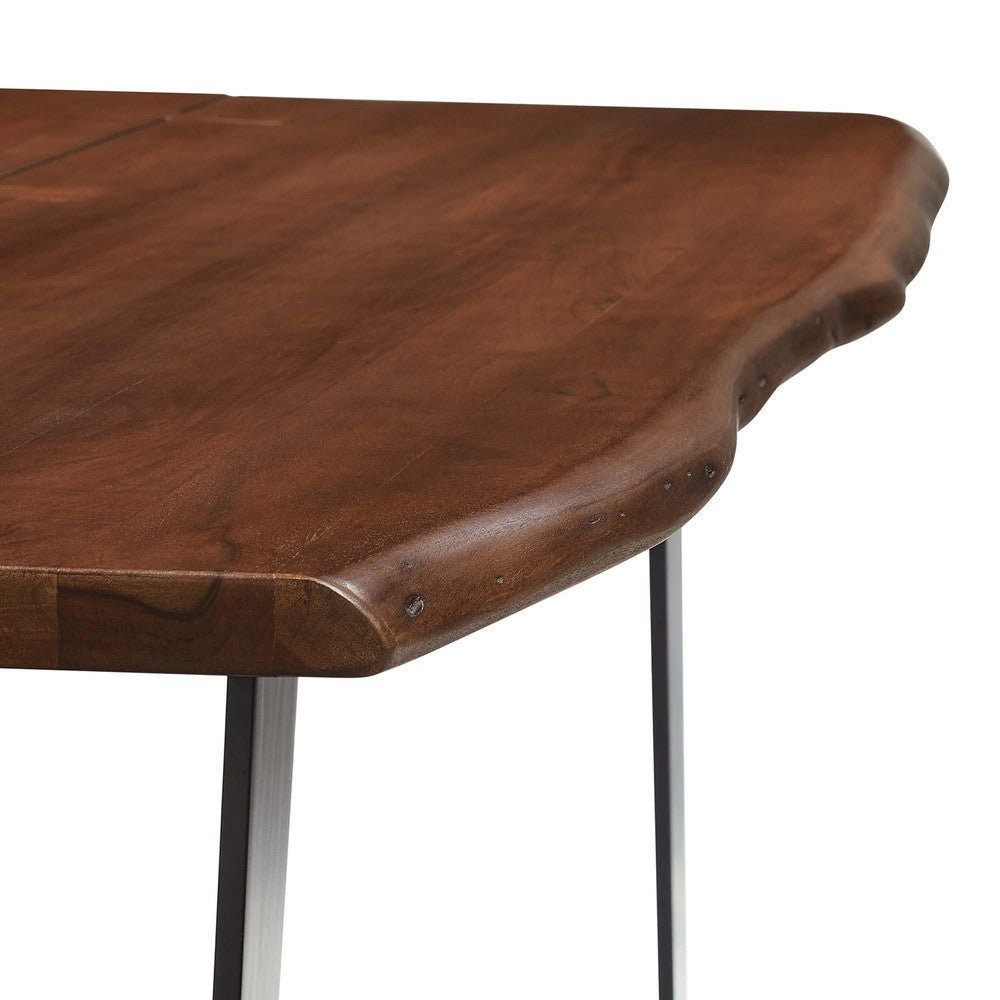EEI-6067-BLK-WAL Viggo 60" Live Edge Acacia Wood Acacia Wood Dining Table by Modway