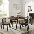 EEI-6067-BLK-WAL Viggo 60" Live Edge Acacia Wood Acacia Wood Dining Table by Modway