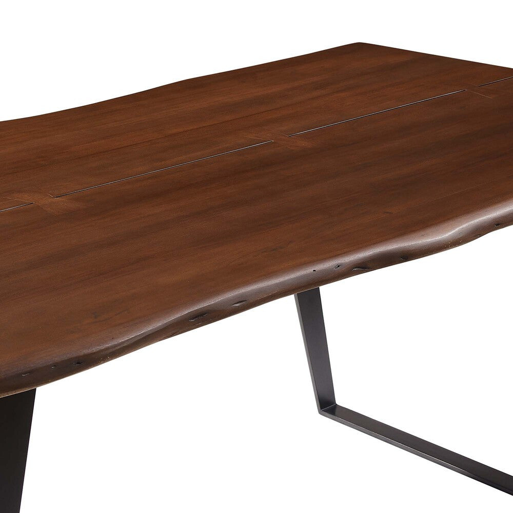 EEI-6069-BLK-WAL Viggo 74" Live Edge Acacia Wood Dining Table by Modway