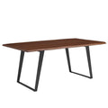 Modway EEI-6069-BLK-WAL Viggo 74" Live Edge Acacia Wood Dining Table Black Walnut