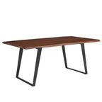 Modway EEI-6069-BLK-WAL Viggo 74" Live Edge Acacia Wood Dining Table Black Walnut