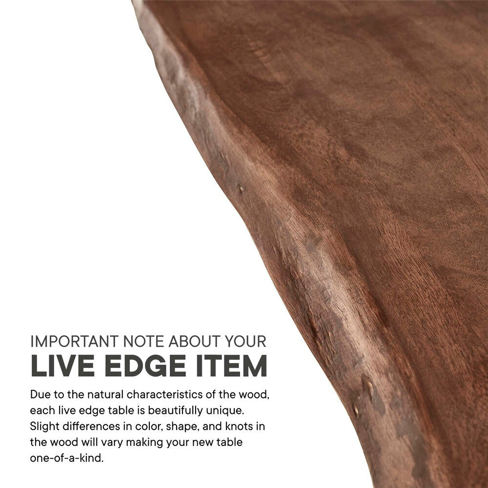 EEI-6071-BLK-WAL Viggo 96" Live Edge Acacia Wood Acacia Wood Dining Table by Modway