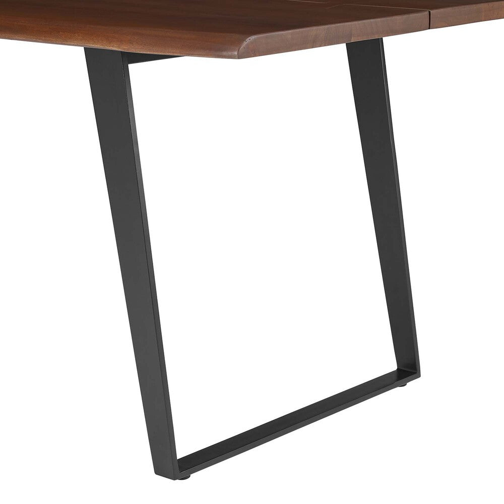 EEI-6071-BLK-WAL Viggo 96" Live Edge Acacia Wood Acacia Wood Dining Table by Modway