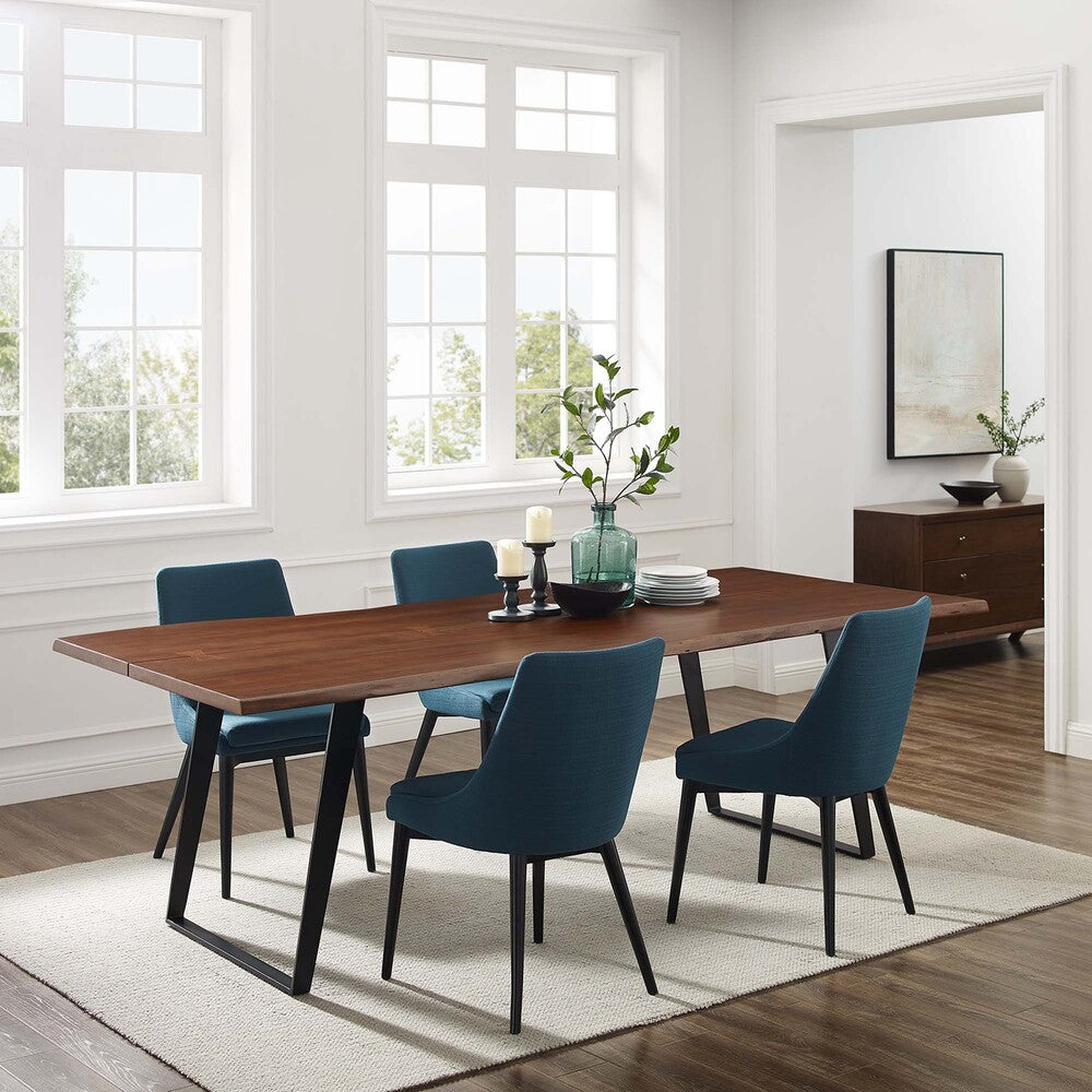 EEI-6071-BLK-WAL Viggo 96" Live Edge Acacia Wood Acacia Wood Dining Table by Modway