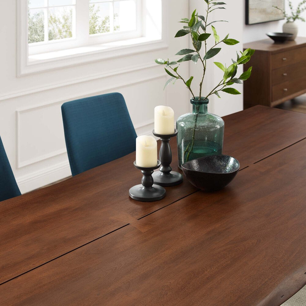 EEI-6071-BLK-WAL Viggo 96" Live Edge Acacia Wood Acacia Wood Dining Table by Modway