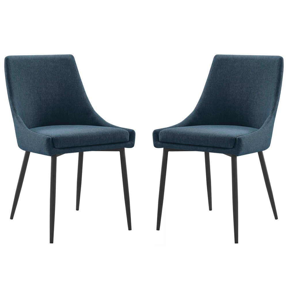 Modway Viscount Upholstered Fabric Dining Chairs Set of 2 by Modway-EEI-3809-BLK-AZU