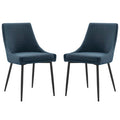 Modway EEI-3809-BLK-AZU Viscount Upholstered Fabric Dining Chairs Set of 2 Black Azure