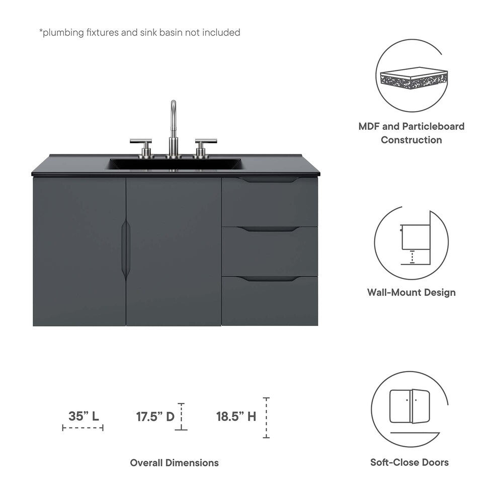 EEI-4894 Vitality 36" Bathroom Vanity Cabinet (Sink Basin Not Included) by Modway