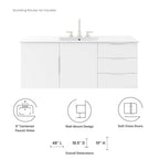 EEI-4895 Vitality 48" Double or Single Sink Compatible (Not Included) Bathroom Vanity Cabinet by Modway