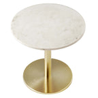 EEI-6609-BRA-WHI Viva Round White Marble Side Table by Modway