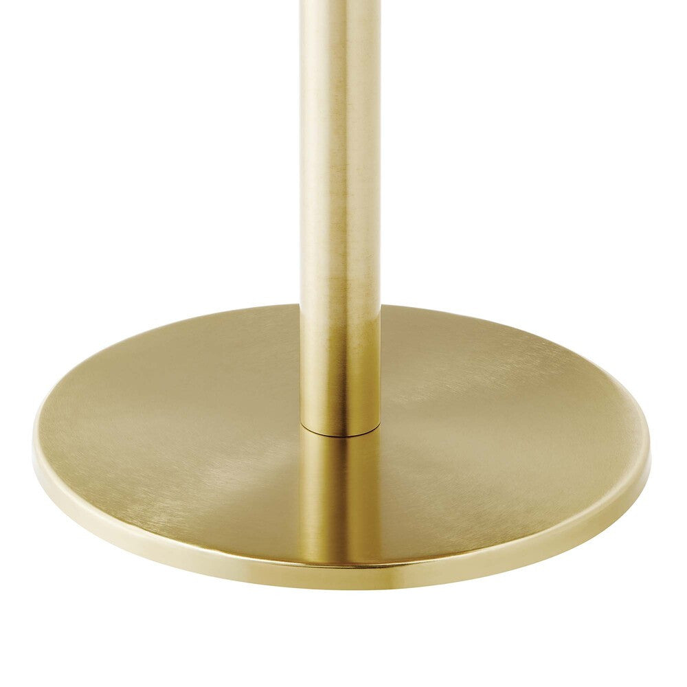 EEI-6609-BRA-WHI Viva Round White Marble Side Table by Modway